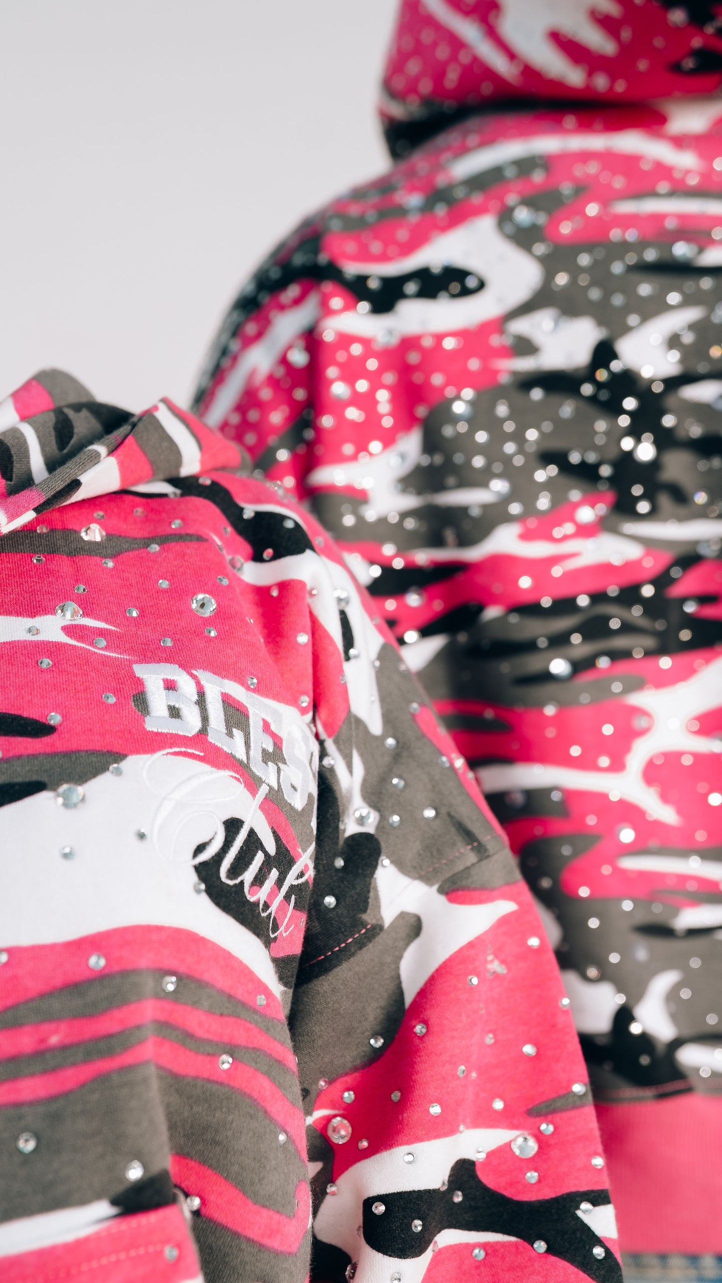 Blest Club Crystal Pink Zip Up Hoodie