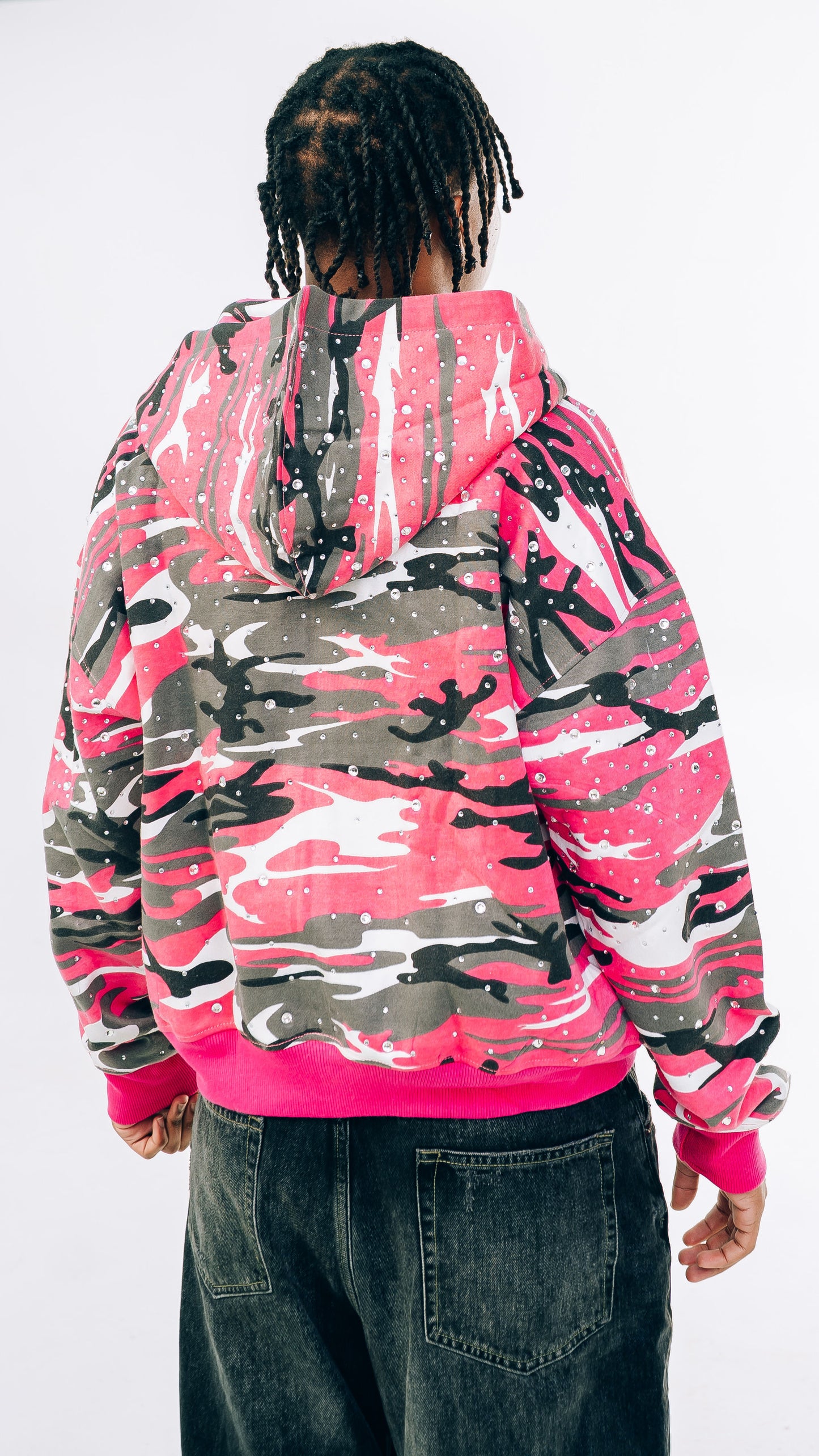Blest Club Crystal Pink Zip Up Hoodie