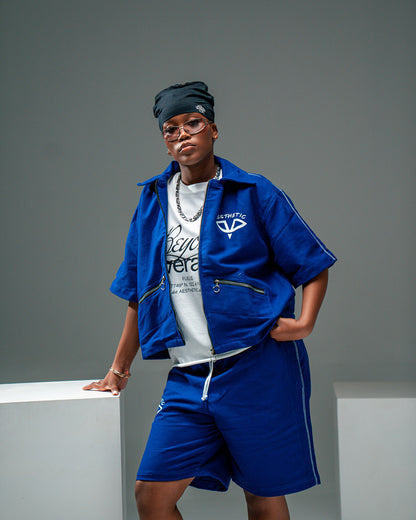 Aesthetic Visionary Blue Denim Short Set