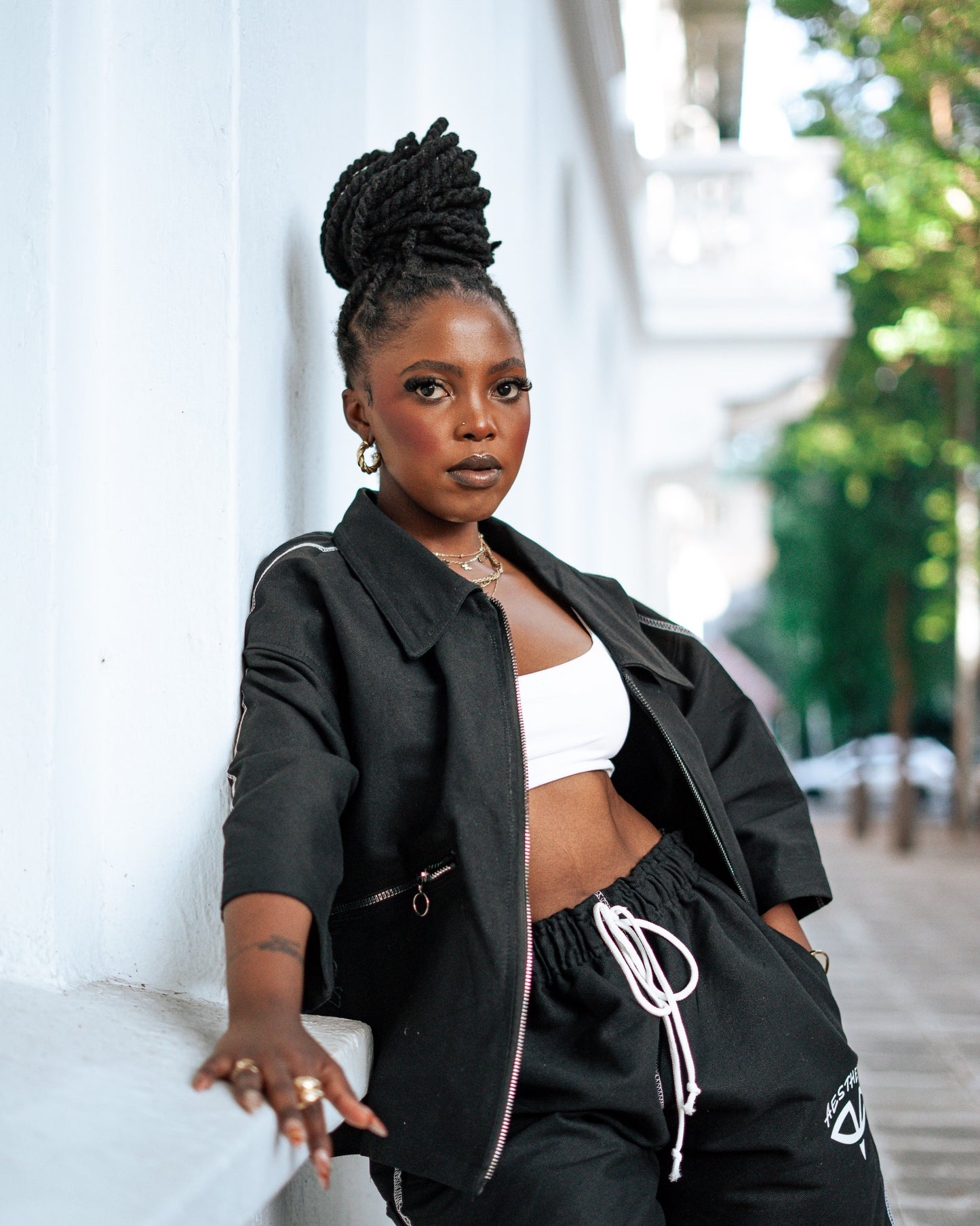 Aesthetic Visionary Black Short Denim Set