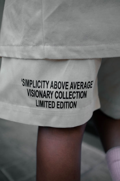 Aesthetic Visionary Cream Denim Short Set