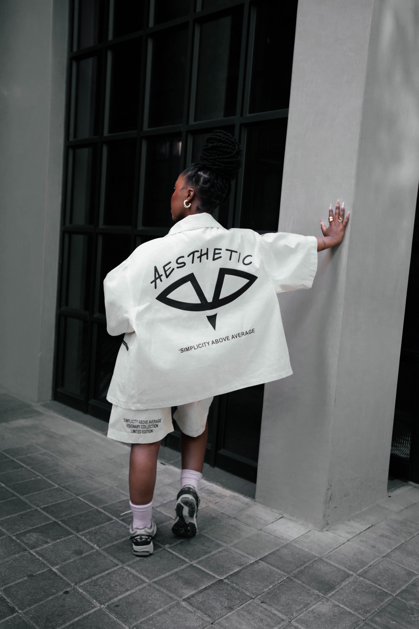 Aesthetic Visionary Cream Denim Short Set