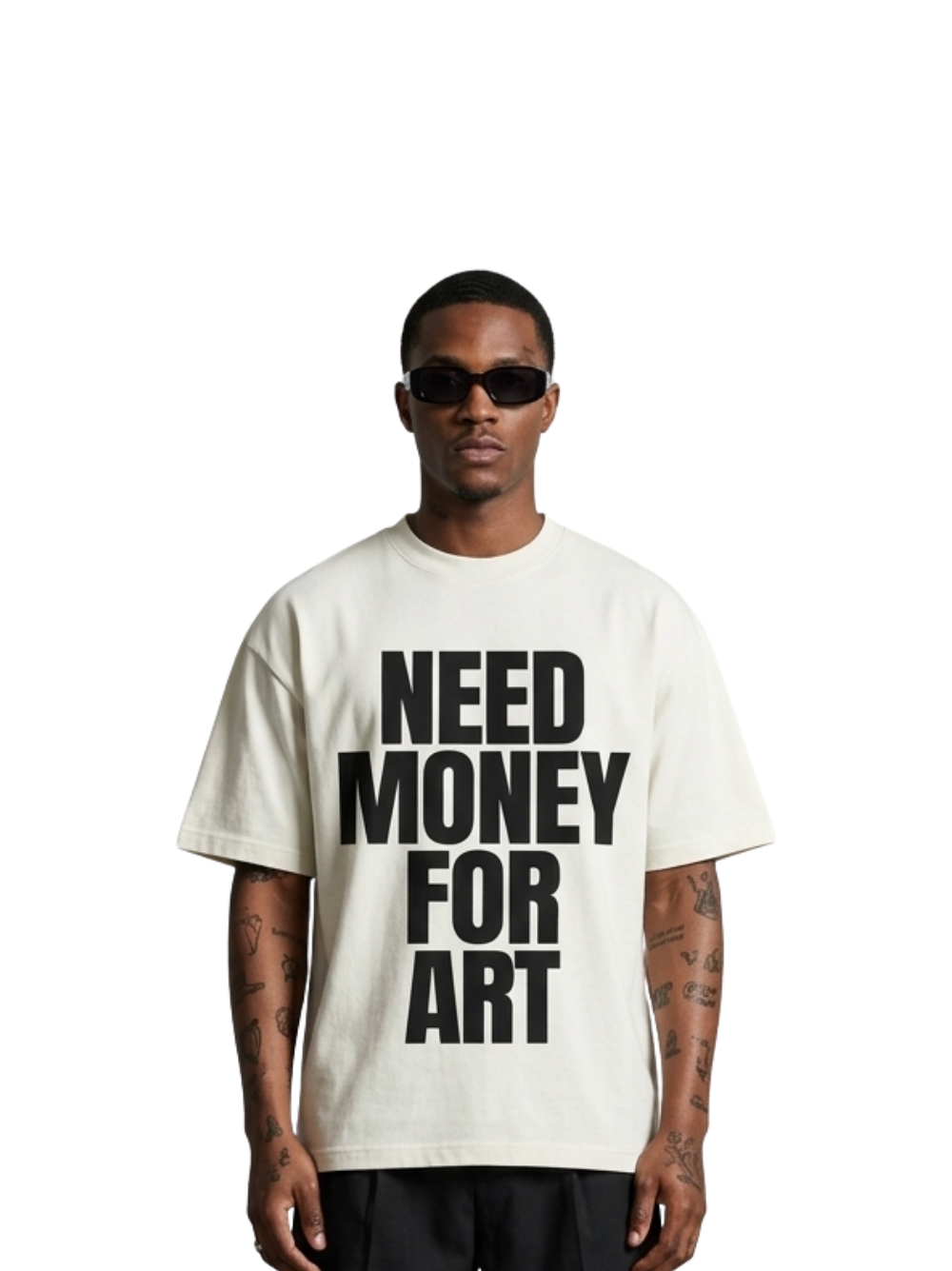 Mercha_White_Oversized_T-shirt_at_unseen_grail._local_brands_south_africa._streetwear._men_and_women.galxboy_bantu._Male_model_front_shot_close_up