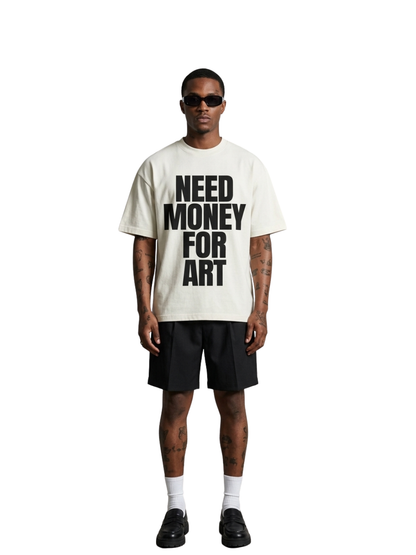Mercha white oversized graphic vest at unseen grail. local brands south africa. streetwear. men and women. studio image a reece nasty c full outfit white