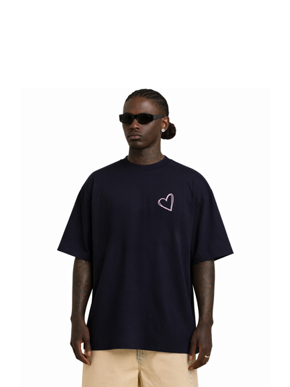 Mina Boss "Lover" Oversized Black T-Shirt