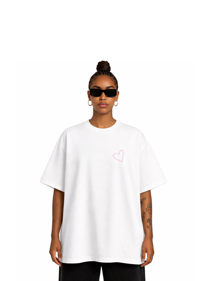 Mina Boss "Lover" Oversized White T-Shirt
