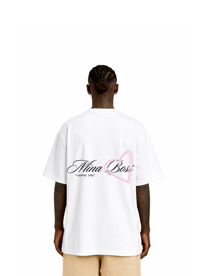 Mina Boss "Lover" Oversized White T-Shirt