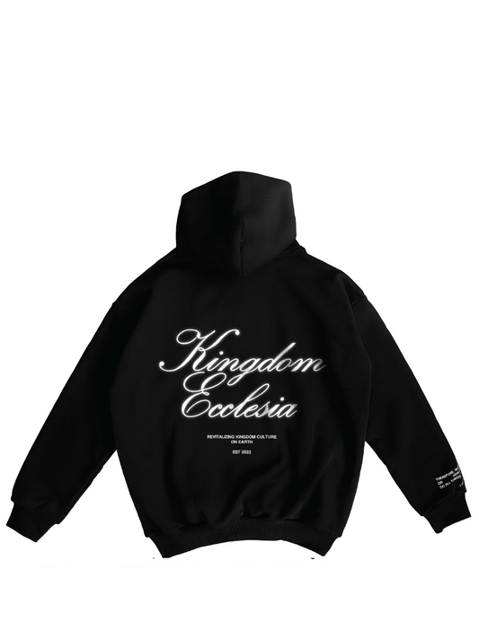 Kingdom Ecclesia Script Oversized Black Hoodie