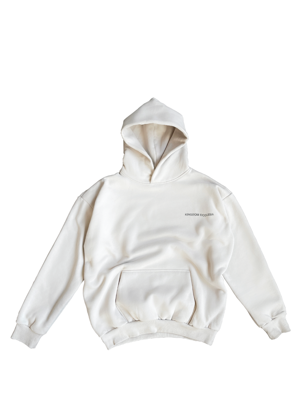 Kingdom Ecclesia Times Oversized Ivory Hoodie