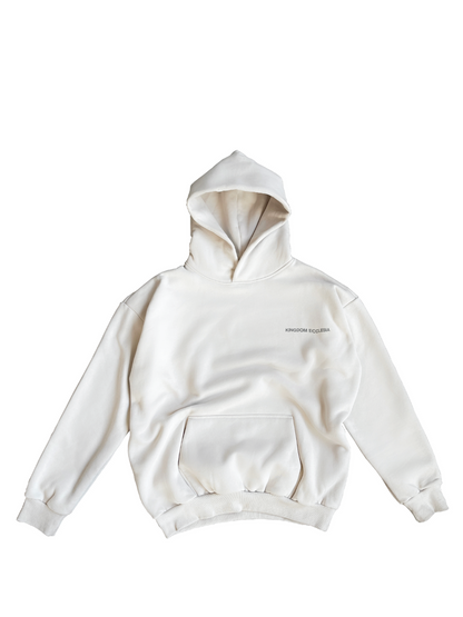Kingdom Ecclesia Times Oversized Ivory Hoodie