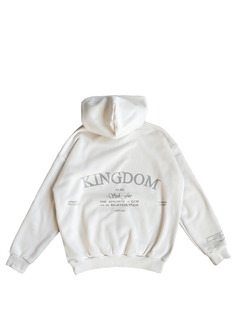 Kingdom Ecclesia Times Oversized Ivory Hoodie