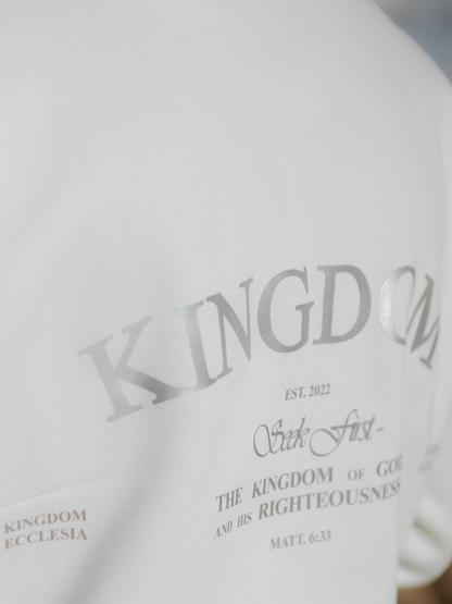 Kingdom Ecclesia Times Oversized Ivory Hoodie