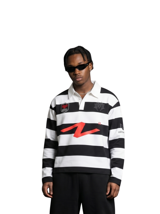 Nothing matters black and white oversized graphic long sleeve tshirt at unseen grail. local brands south africa. streetwear. men and women. studio image male model front
