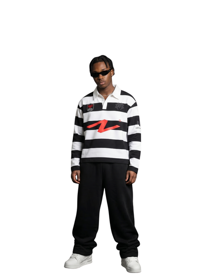 Nothing matters black and white oversized graphic long sleeve tshirt at unseen grail. local brands south africa. streetwear. men and women. studio image male model full outfit