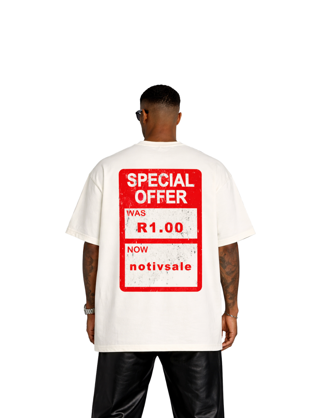 Notivsale oversized t shirt at unseen grail. local brands south africa. streetwear. men and women.