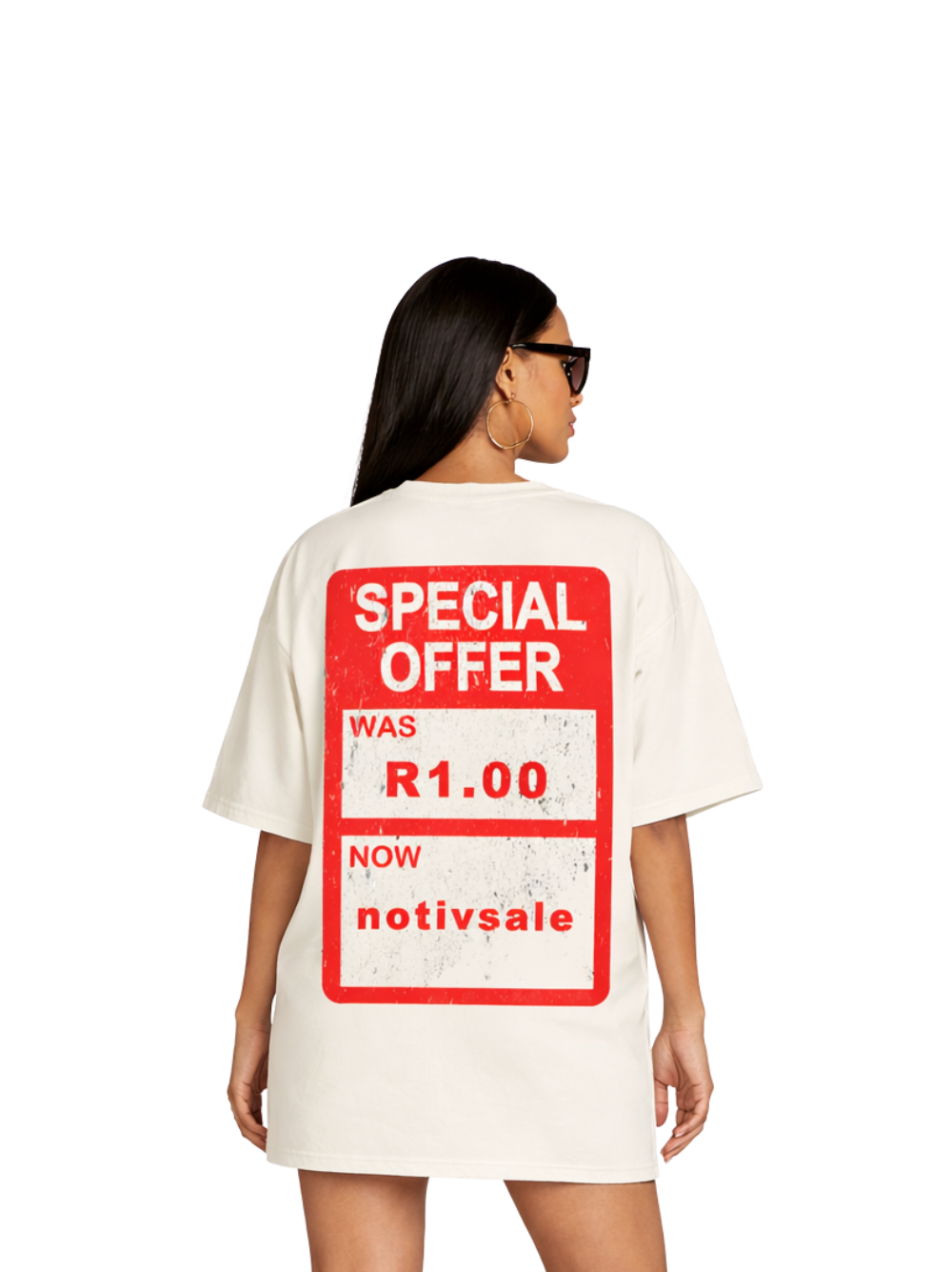 Notivsale oversized t shirt at unseen grail. local brands south africa. streetwear. men and women.