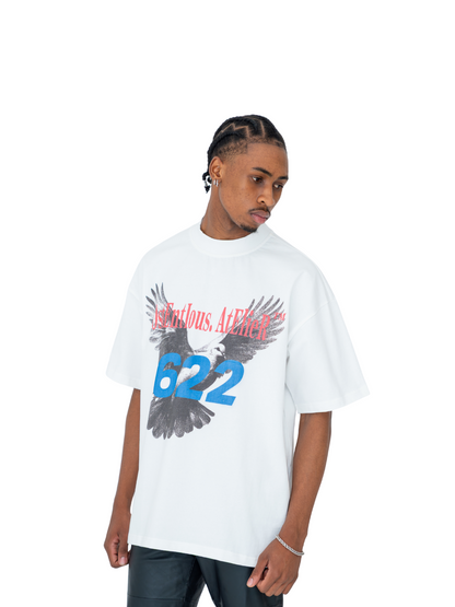 Oversized T-shirt by Ostentious and unseen grail. Graphic cotton t-shirt. local streetwear brands south africa. female and male.