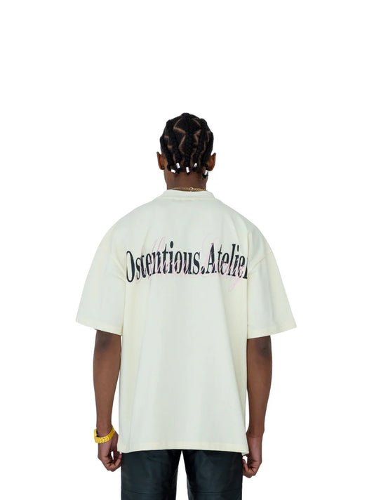 Oversized T-shirt by Ostentious and unseen grail. Graphic cotton t-shirt. local streetwear brands south africa. female and male.