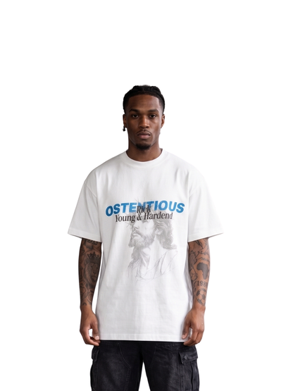 Oversized T-shirt by Ostentious and unseen grail. Graphic cotton t-shirt. local streetwear brands south africa. female and male.