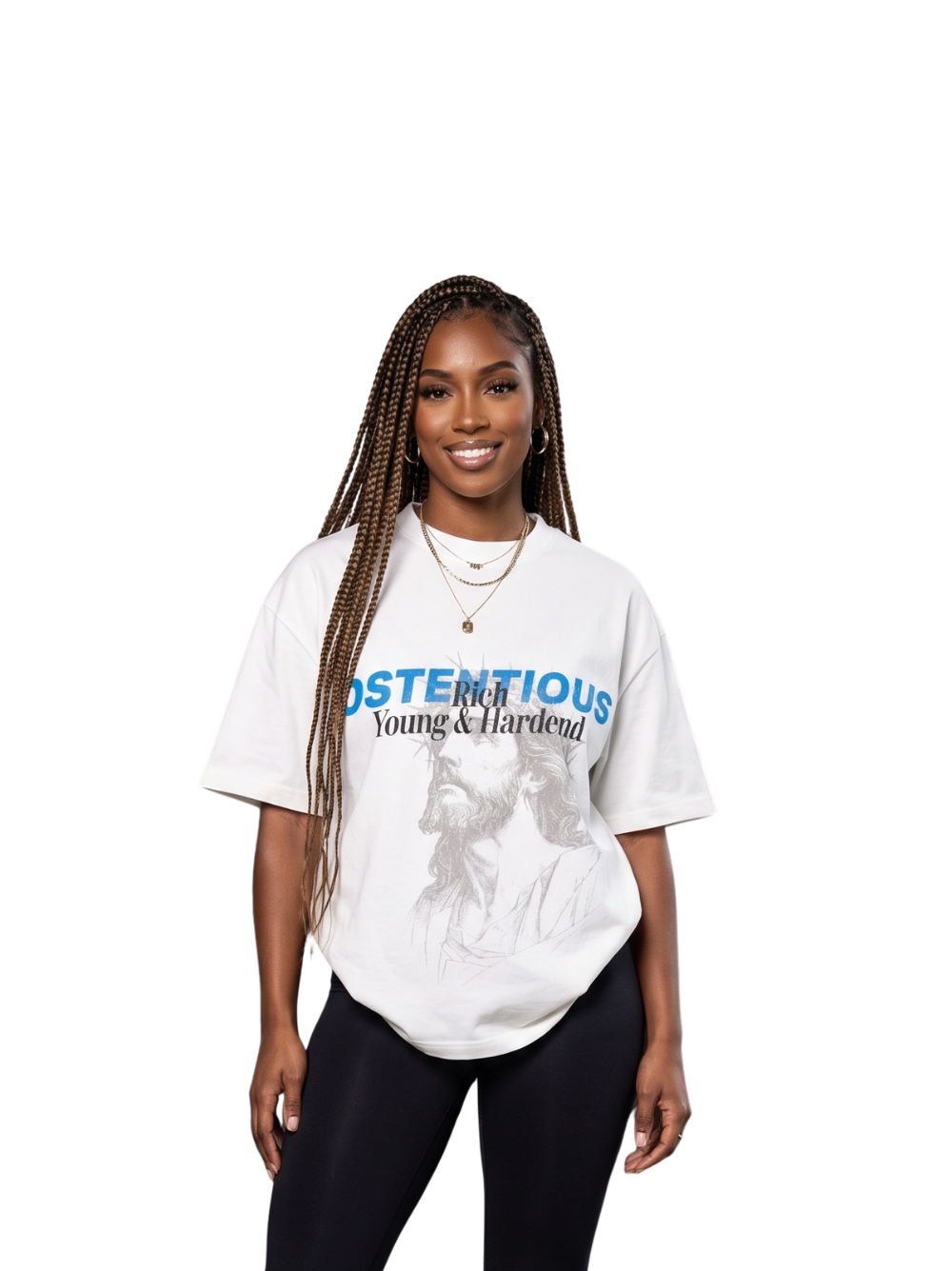 Oversized T-shirt by Ostentious and unseen grail. Graphic cotton t-shirt. local streetwear brands south africa. female and male.