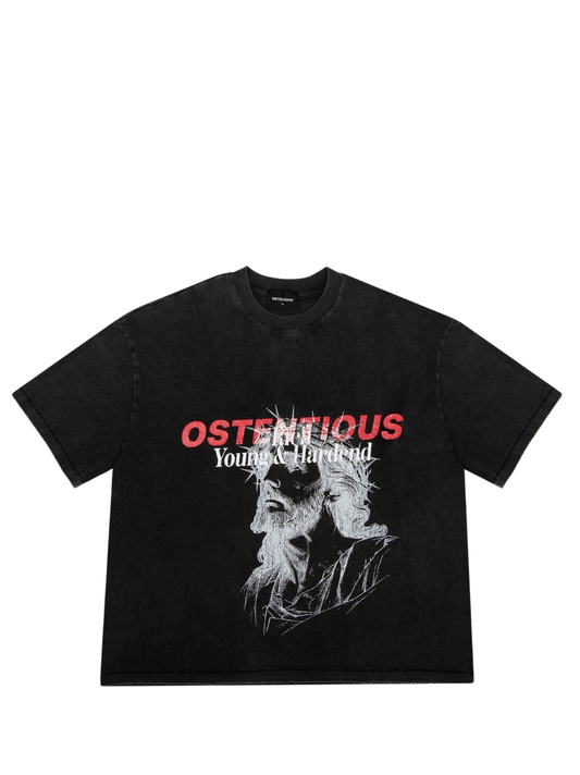 Oversized T-shirt by Ostentious and unseen grail. Graphic cotton t-shirt. local streetwear brands south africa. female and male.