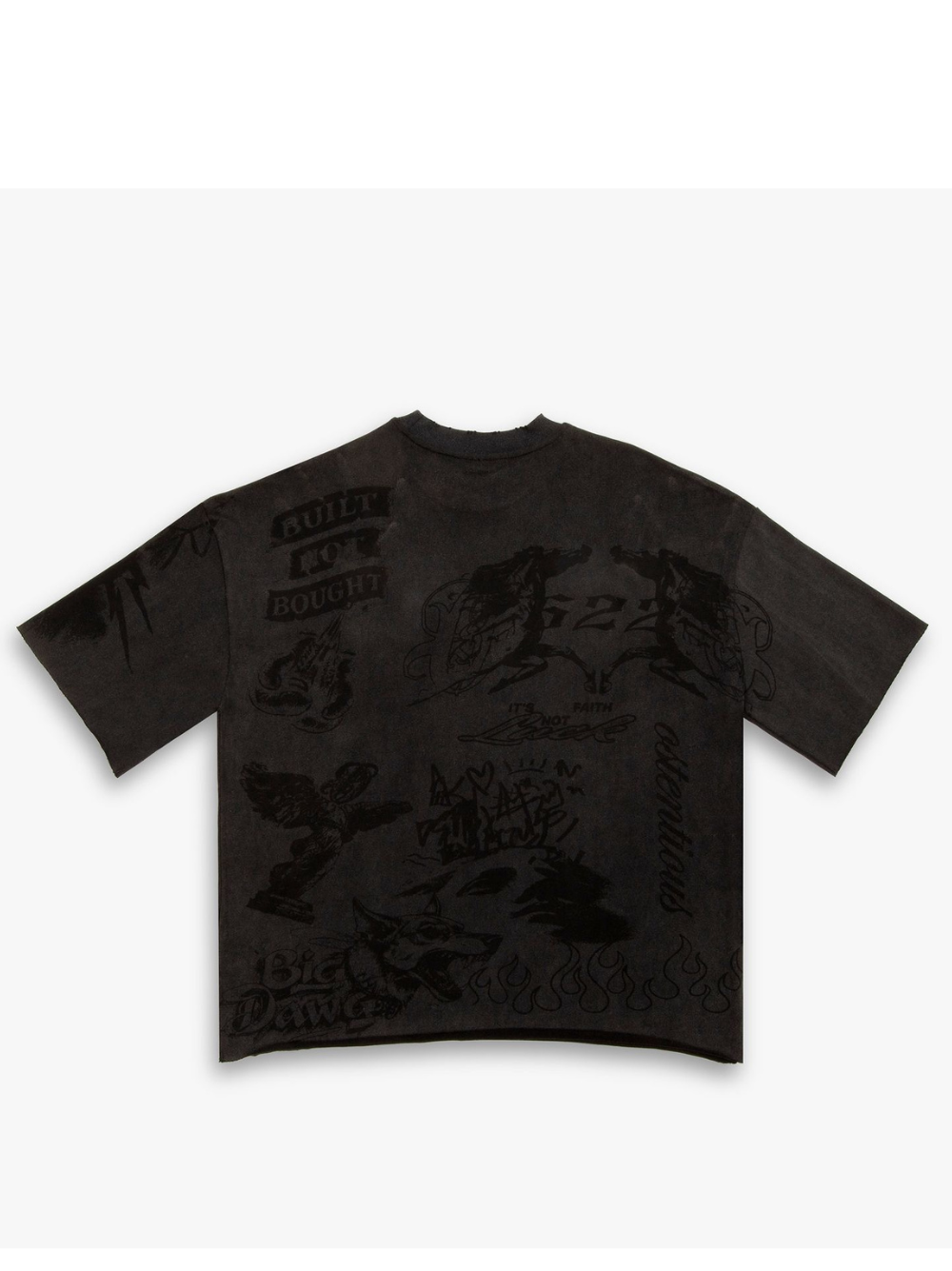 Oversized T-shirt by Ostentious and unseen grail. Graphic cotton t-shirt. local streetwear brands south africa. female and male.