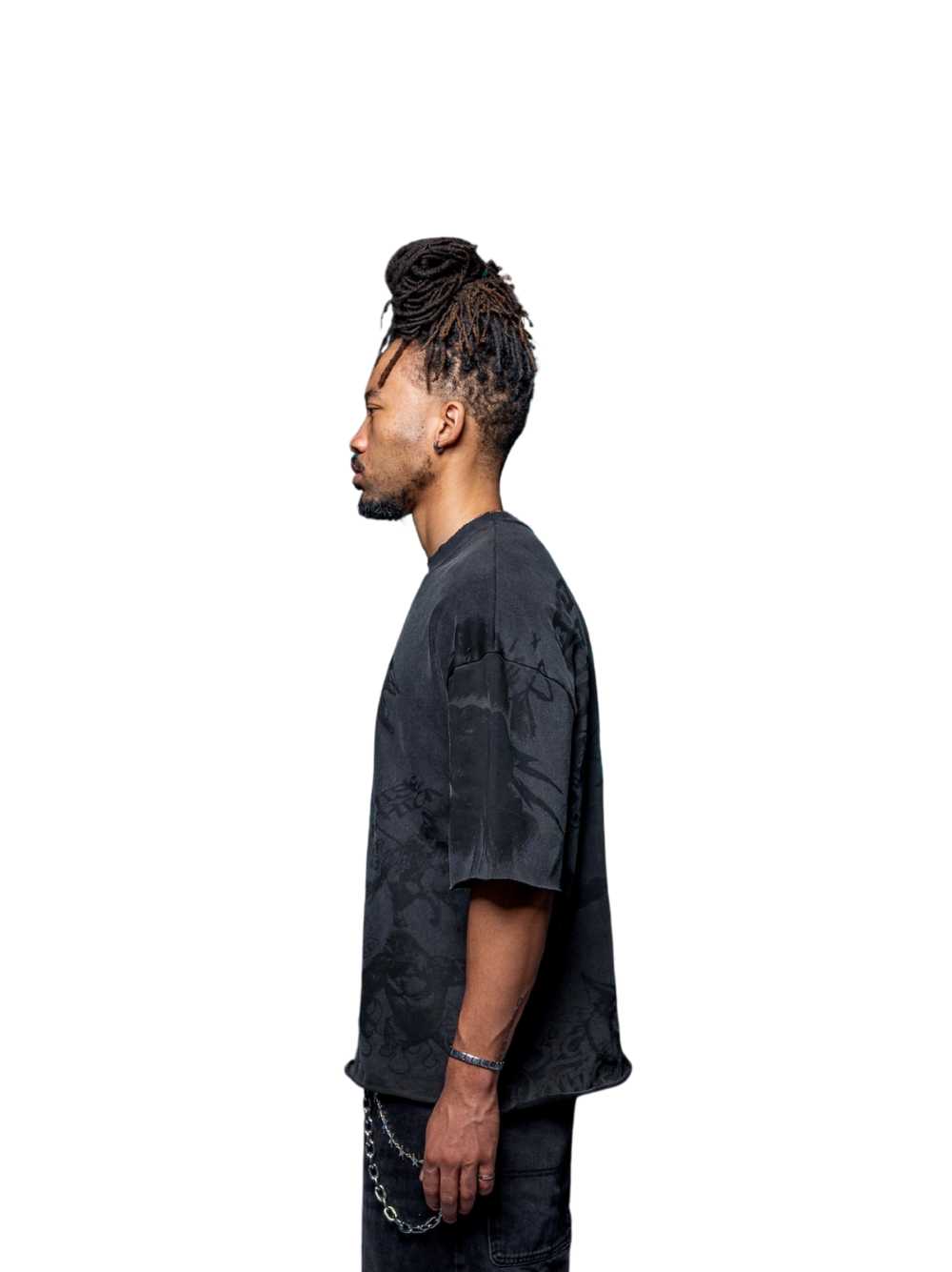 Oversized T-shirt by Ostentious and unseen grail. Graphic cotton t-shirt. local streetwear brands south africa. female and male.
