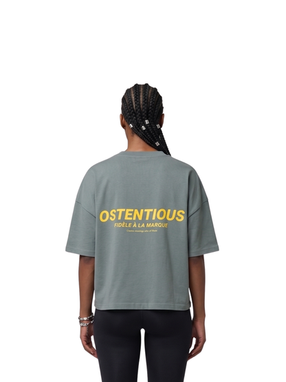Oversized T-shirt by Ostentious and unseen grail. Graphic cotton t-shirt. local streetwear brands south africa. female and male.