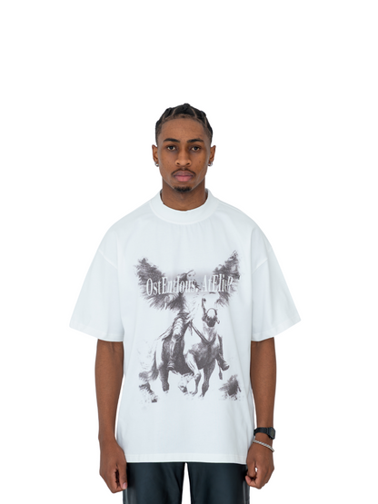 Oversized T-shirt by Ostentious and unseen grail. Graphic cotton t-shirt. local streetwear brands south africa. female and male.