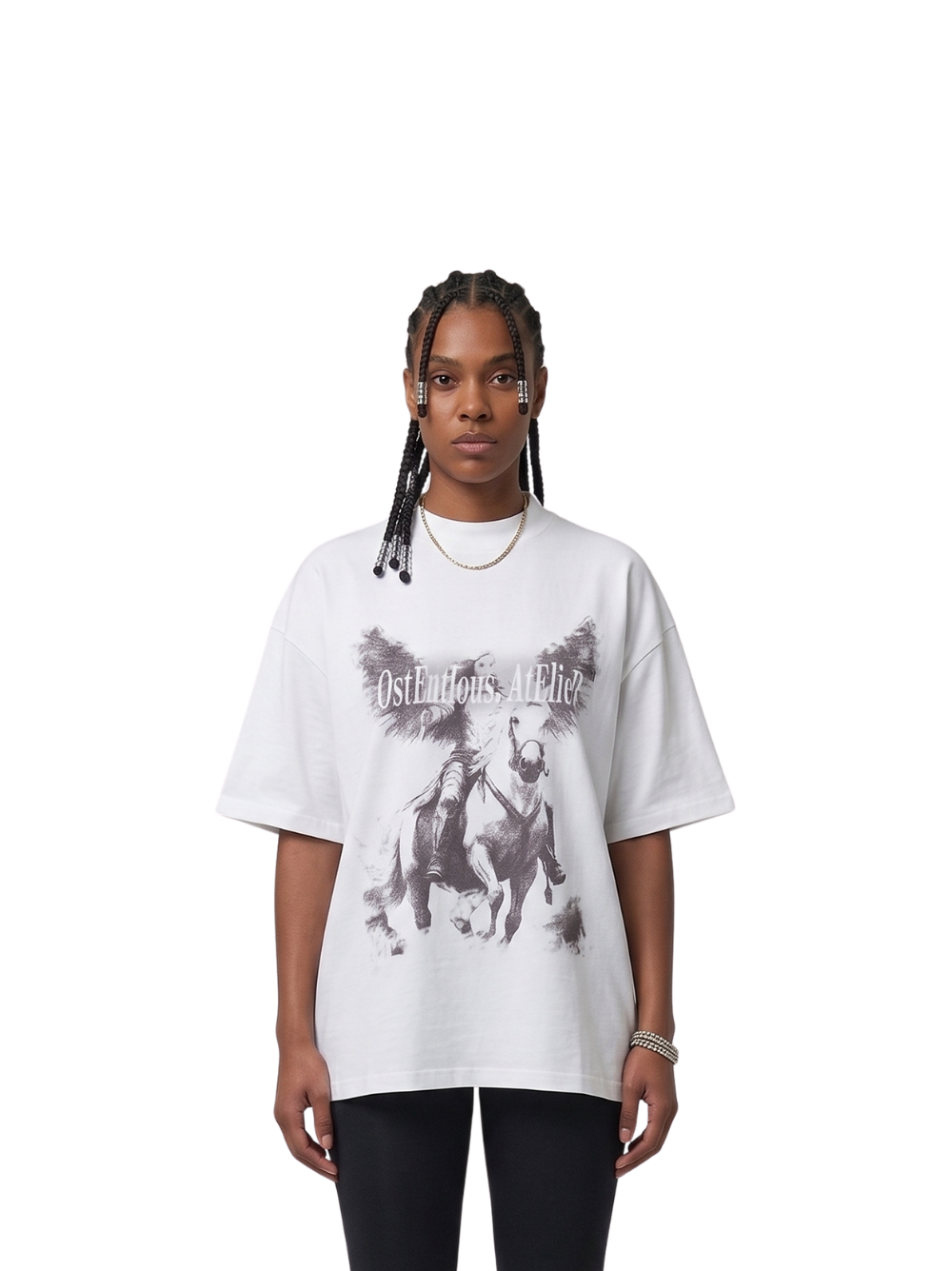 Oversized T-shirt by Ostentious and unseen grail. Graphic cotton t-shirt. local streetwear brands south africa. female and male.