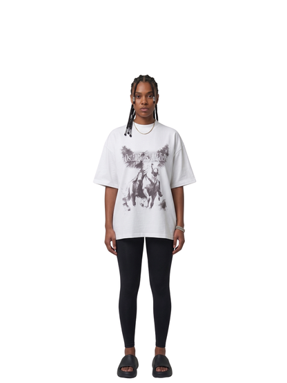 Oversized T-shirt by Ostentious and unseen grail. Graphic cotton t-shirt. local streetwear brands south africa. female and male.