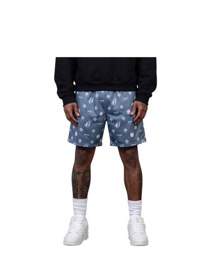 Oversized shorts by Ostentious and unseen grail. graphic shorts. local streetwear brands south africa. female and male.