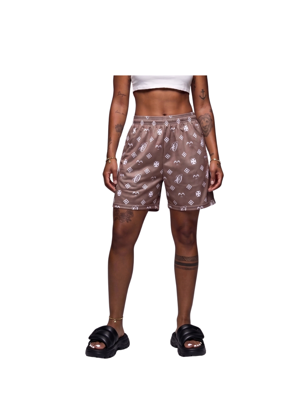 Oversized shorts by Ostentious and unseen grail. graphic shorts. local streetwear brands south africa. female and male.