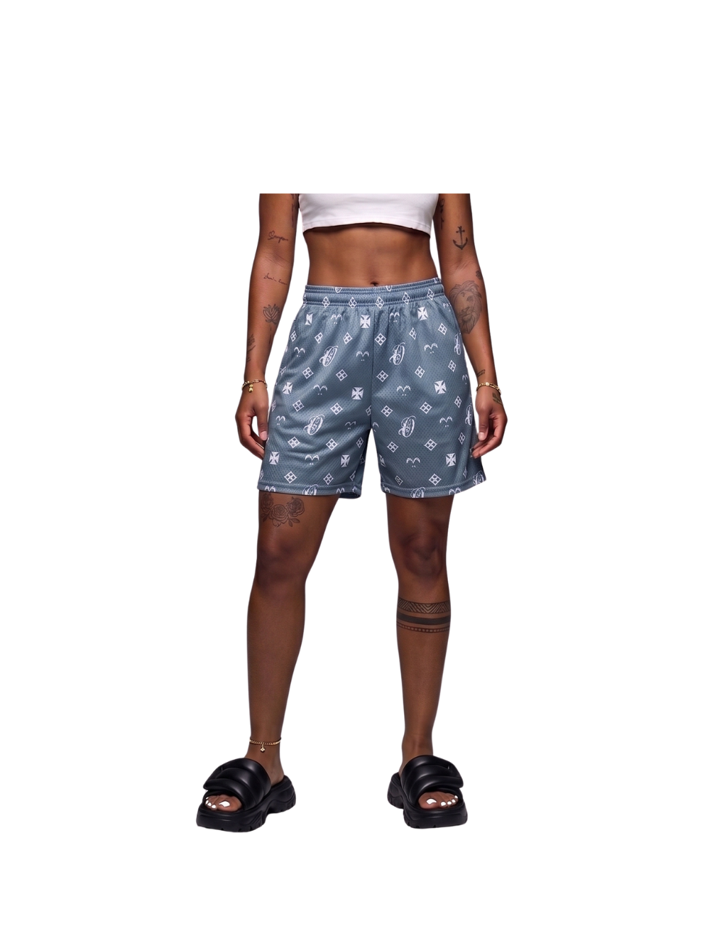 Oversized shorts by Ostentious and unseen grail. graphic shorts. local streetwear brands south africa. female and male.