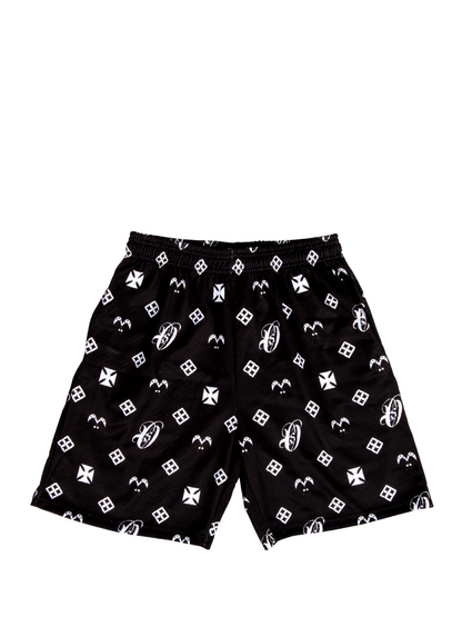 Oversized shorts by Ostentious and unseen grail. graphic shorts. local streetwear brands south africa. female and male.