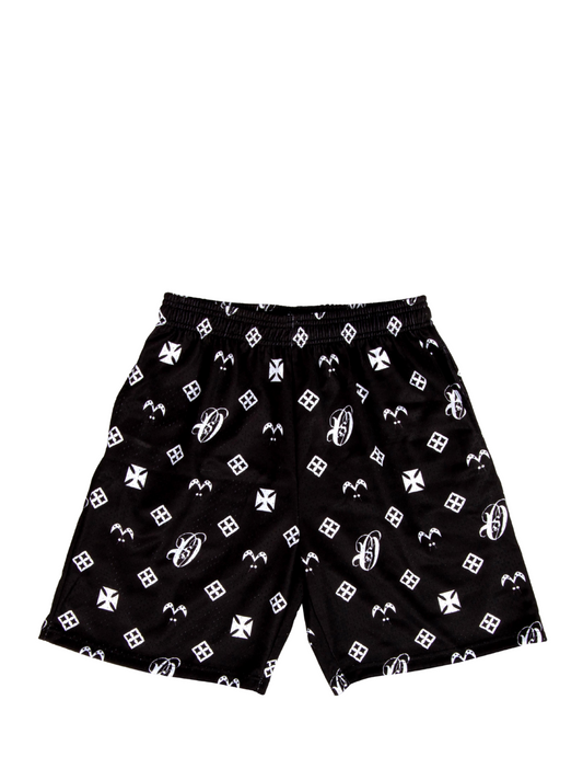 Oversized shorts by Ostentious and unseen grail. graphic shorts. local streetwear brands south africa. female and male.