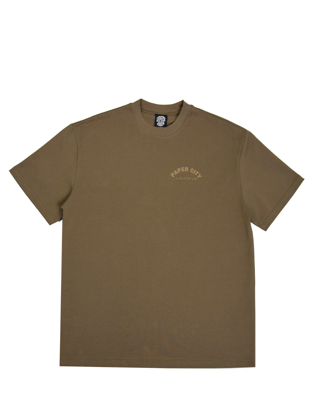 Paper city brown oversized graphic tshirt at unseen grail. local brands south africa. streetwear. men and women. mock up