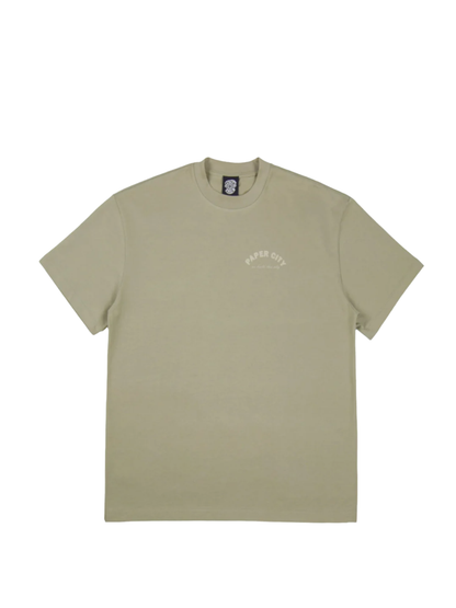 Paper city green oversized graphic tshirt at unseen grail. local brands south africa. streetwear. men and women. mock up
