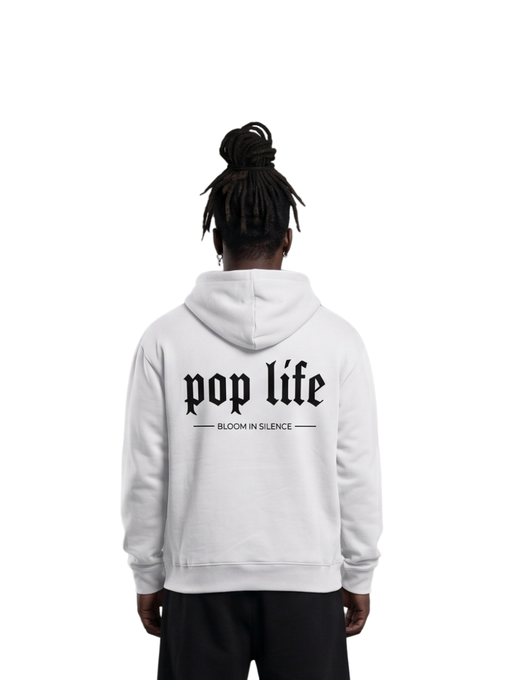 Pop Life White oversized graphic hoodie at unseen grail. local brands south africa. streetwear. men and women. galxboy, bantu, drip. cotton
