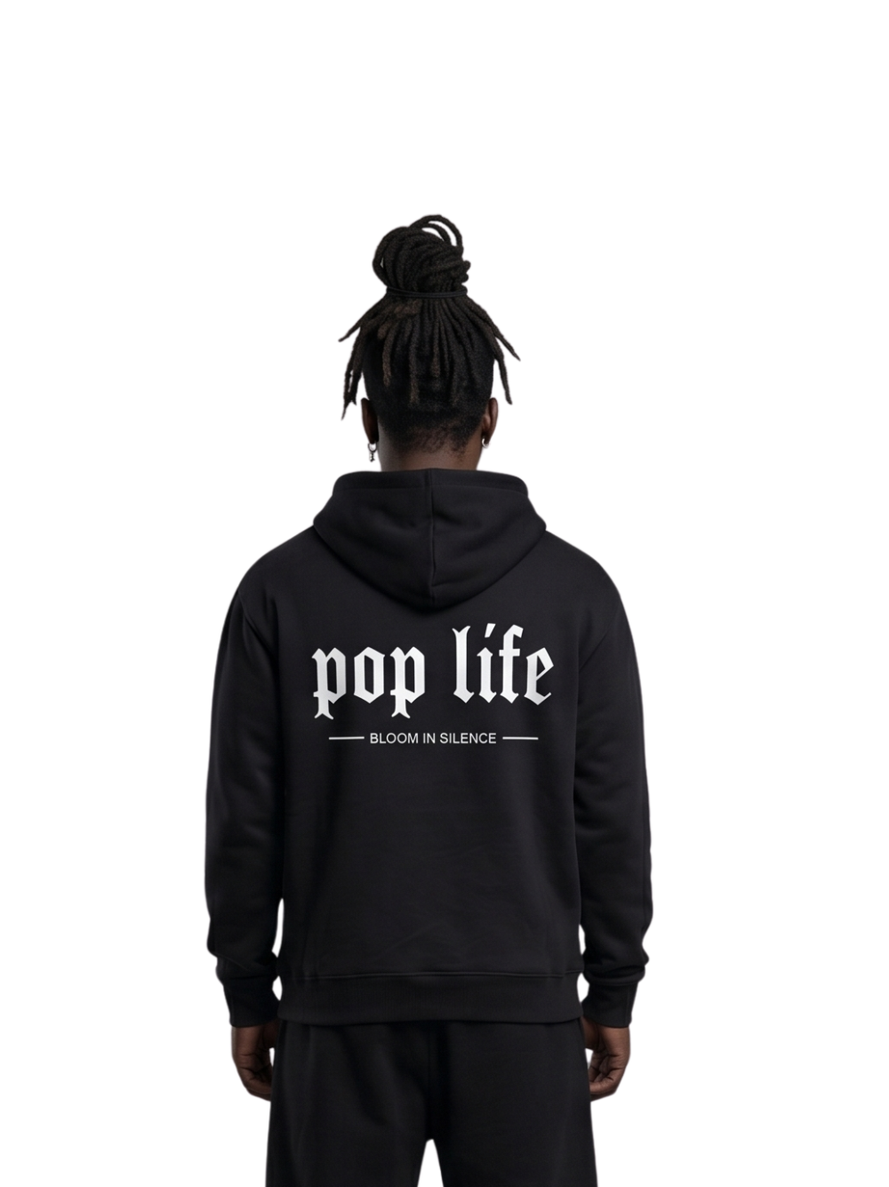 Pop Life black oversized graphic hoodie at unseen grail. local brands south africa. streetwear. men and women. galxboy, bantu, drip. men behind