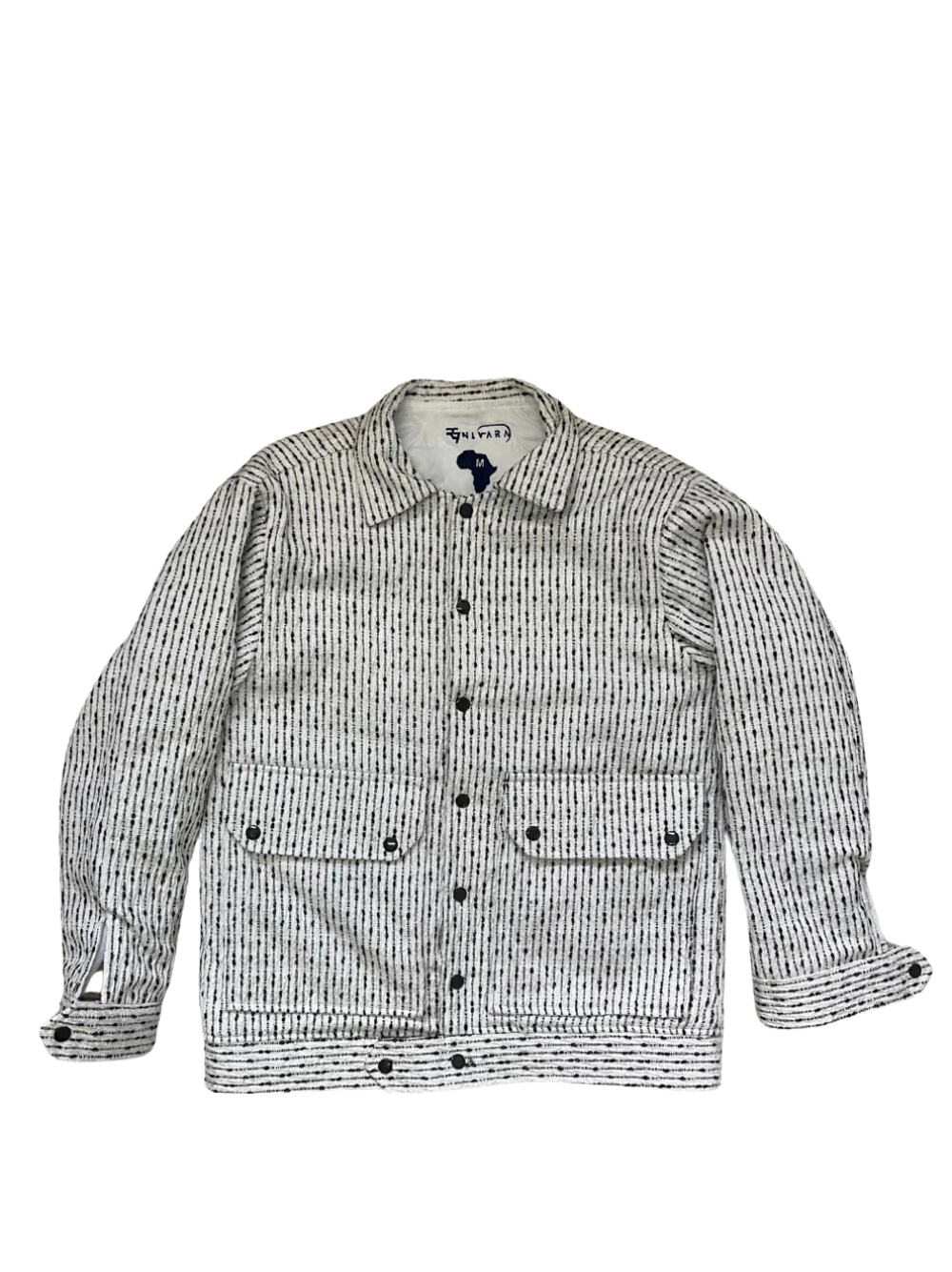 RC7 white jacket formal at unseen grail. local brands south africa. streetwear. men and women. mock up front