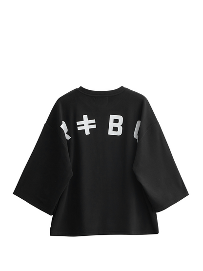 Rare Blaq black oversized graphic t shirt at unseen grail. local brands south africa. streetwear. men and women. studio image flatlay back view