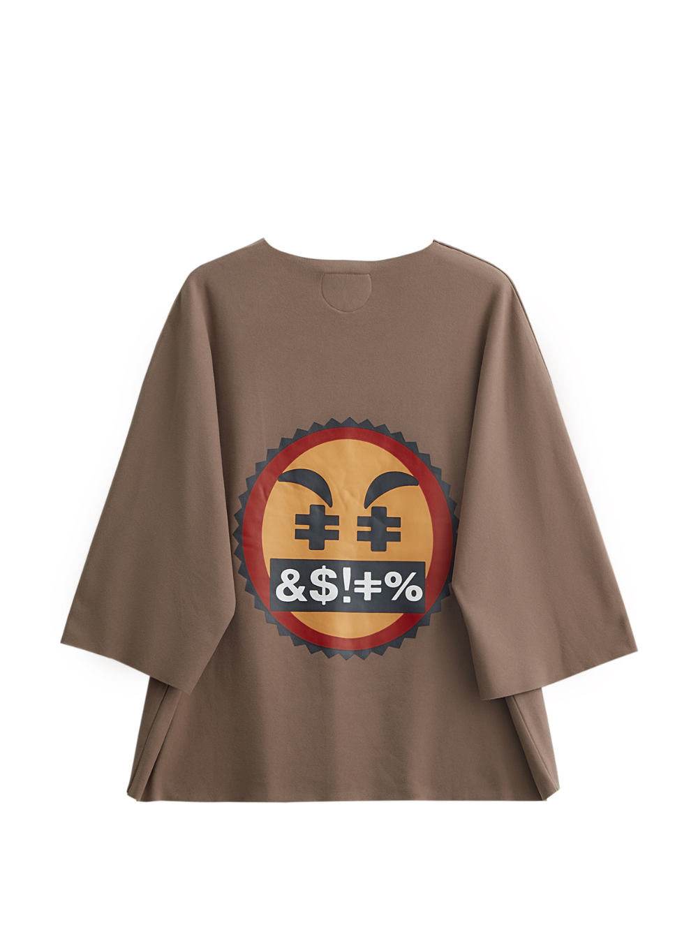 Rare Blaq brown oversized graphic t shirt at unseen grail. local brands south africa. streetwear. men and women. studio image flatlay back image