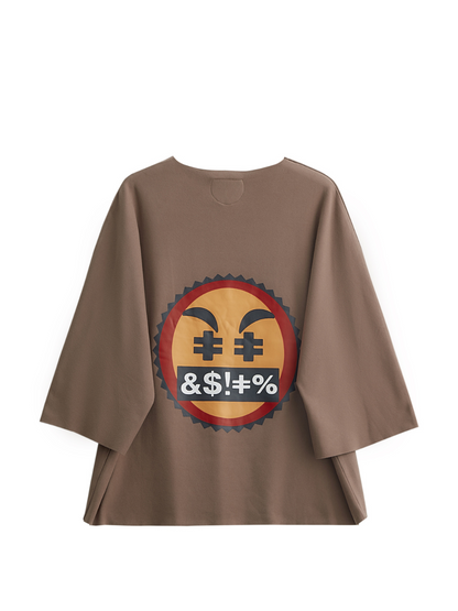 Rare Blaq brown oversized graphic t shirt at unseen grail. local brands south africa. streetwear. men and women. studio image flatlay back image