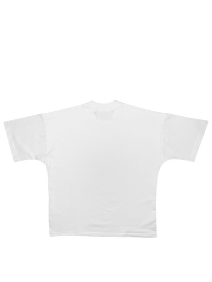 Salthiel white toversized graphic t shirt at unseen grail. local brands south africa. streetwear. men and women. mock up back image