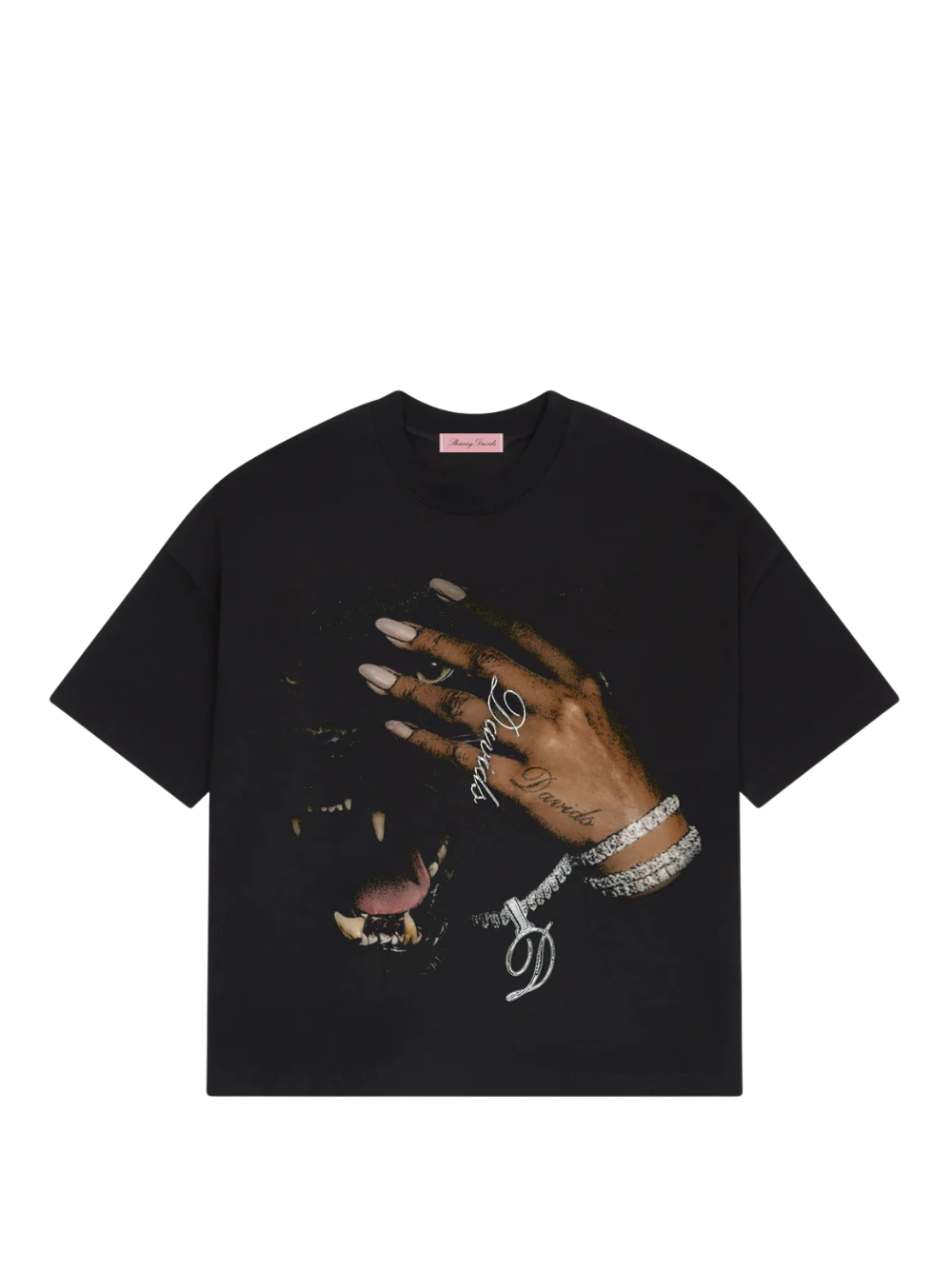 Shanay Davids black oversized graphic t shirt at unseen grail. local brands south africa. streetwear. men and women. studio image flatlay