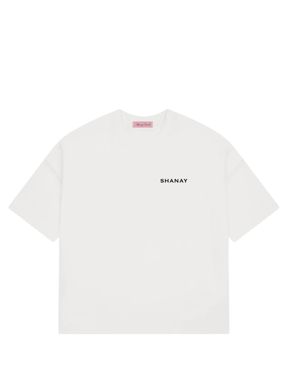 Shanay Davids white oversized graphic t shirt at unseen grail. local brands south africa. streetwear. men and women. studio image. galxboy. el patron. bantu
