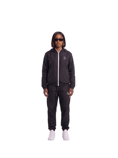 Street Code tracksuit. local brands from south africa found at Unseen Grail. men and women. female model full outfit head to toe