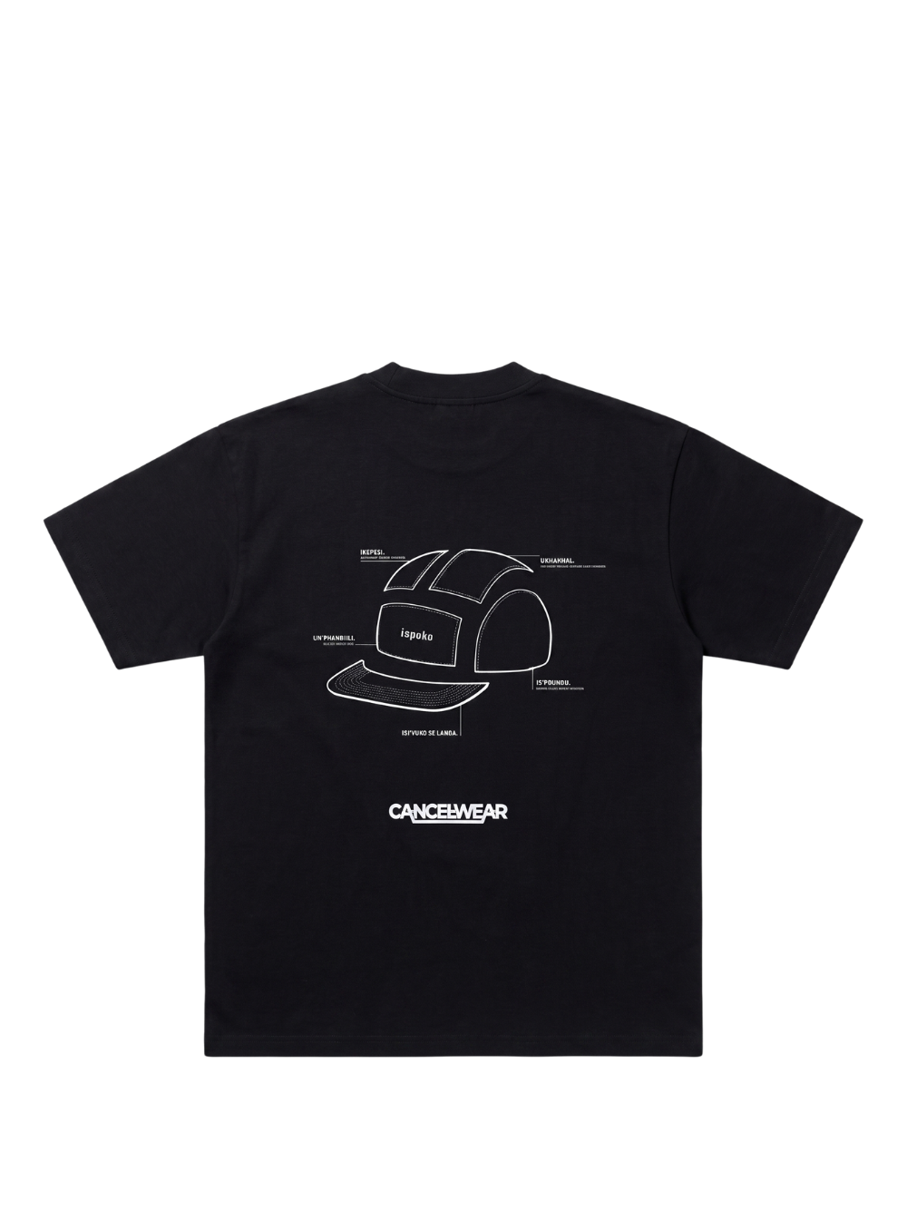Cancelwear Ispoko 5 Panel Black T-Shirt