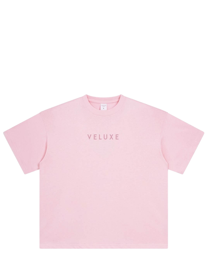 Veluxe pink oversized graphic t shirt at unseen grail. local brands south africa. streetwear. men and women. studio image